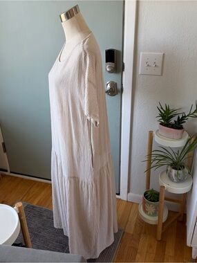 Neutral Cream Maxi Dress - Lightweight Tiered Women’s Dress
